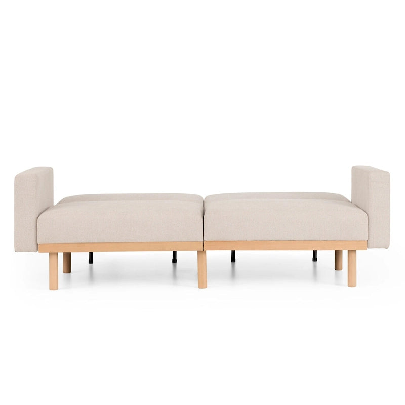 Futon rembourré avec base en bois