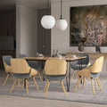 Chaise de salle à manger en bois courbé de style Mid-Century avec assise et dossier rembourrés