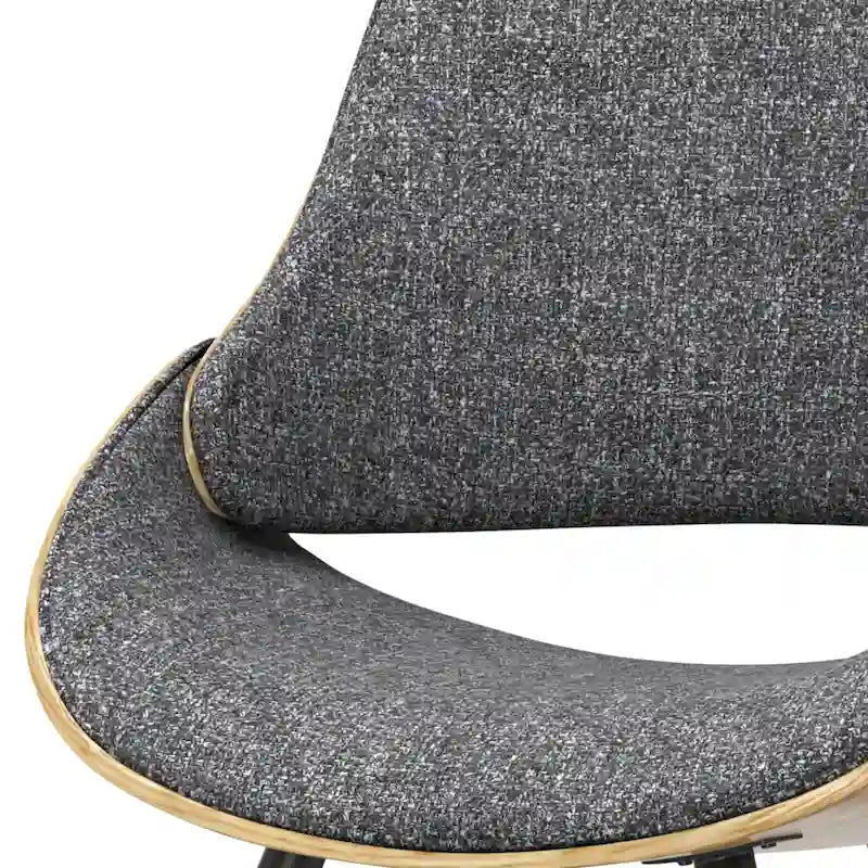 Chaise de salle à manger en bois courbé de style Mid-Century avec assise et dossier rembourrés