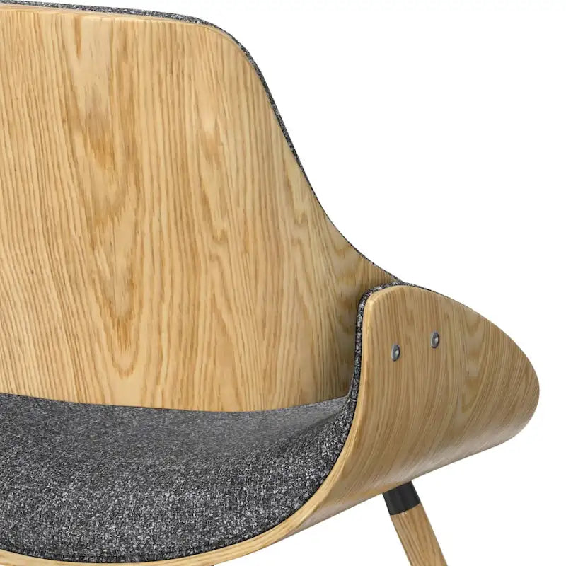 Chaise de salle à manger en bois courbé de style Mid-Century avec assise et dossier rembourrés