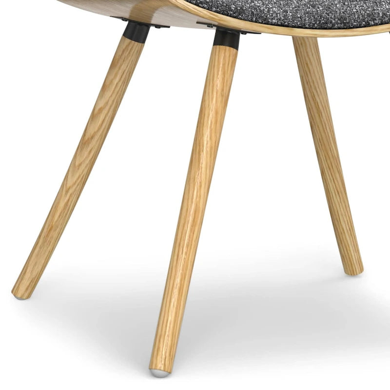 Chaise de salle à manger en bois courbé de style Mid-Century avec assise et dossier rembourrés
