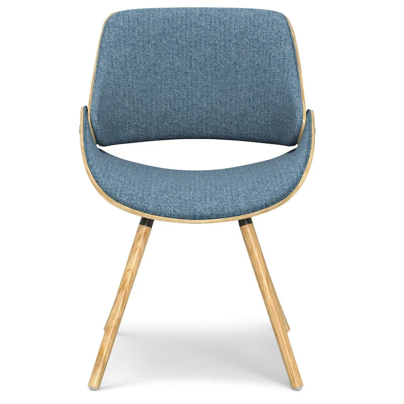 Chaise de salle à manger en bois courbé de style Mid-Century avec assise et dossier rembourrés