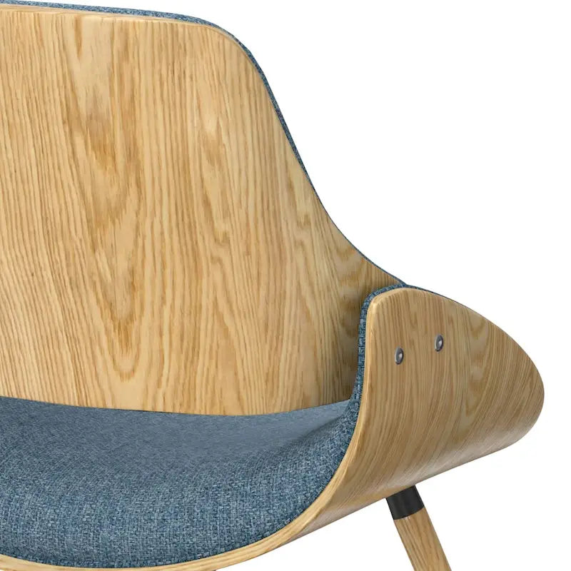 Chaise de salle à manger en bois courbé de style Mid-Century avec assise et dossier rembourrés