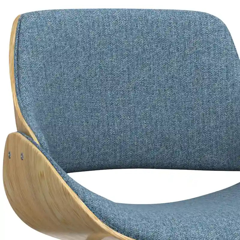 Chaise de salle à manger en bois courbé de style Mid-Century avec assise et dossier rembourrés