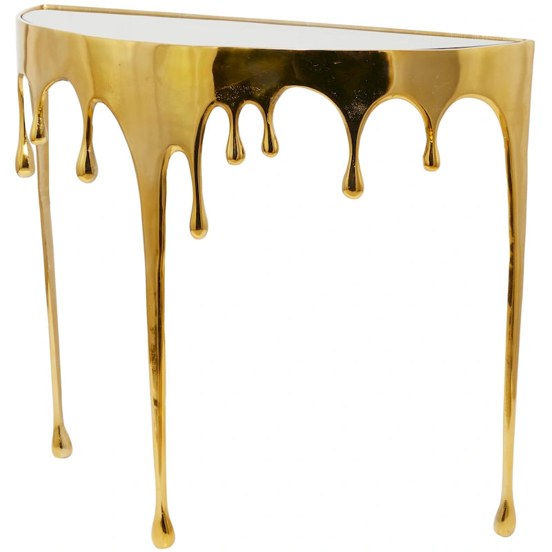 Table d'appoint Drip en aluminium avec plateau en verre