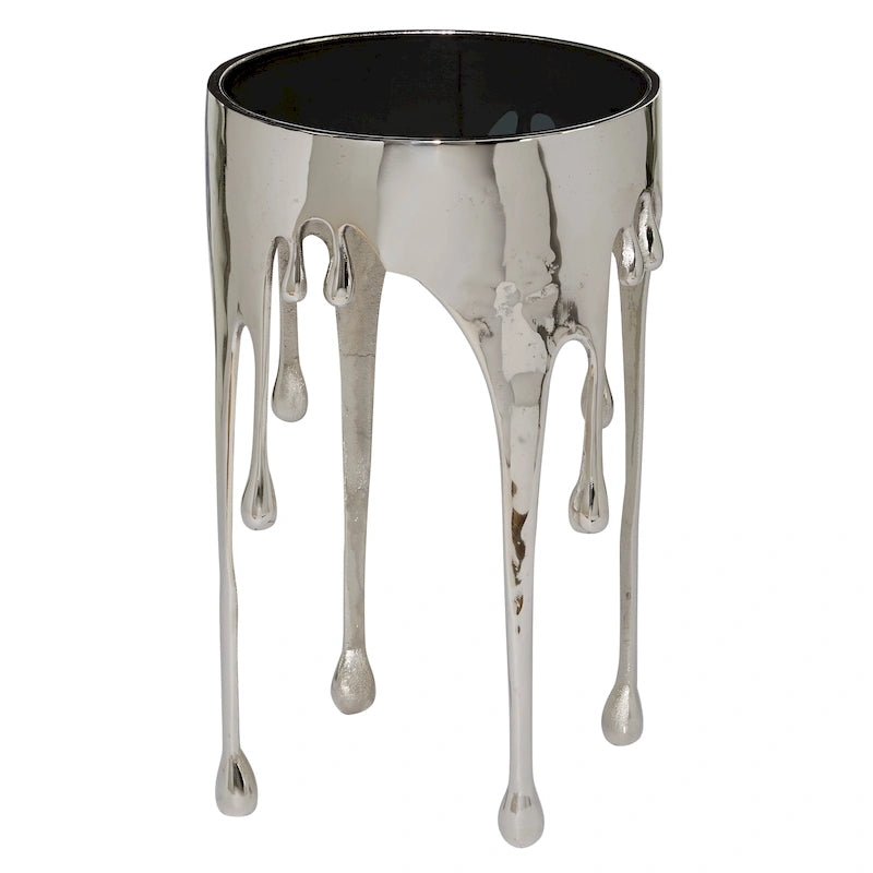Table d'appoint Drip en aluminium avec plateau en verre