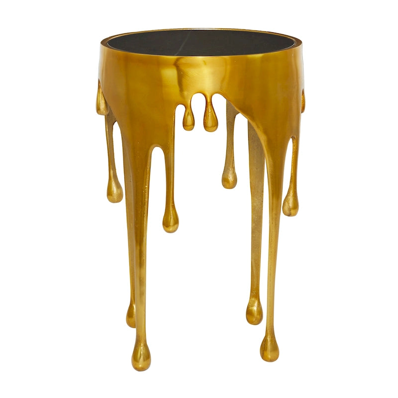 Table d'appoint Drip en aluminium avec plateau en verre