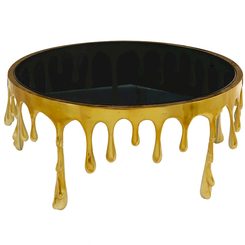 Table d'appoint Drip en aluminium avec plateau en verre