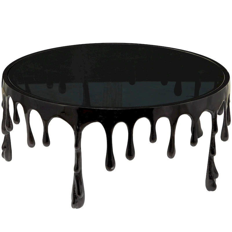 Table d'appoint Drip en aluminium avec plateau en verre