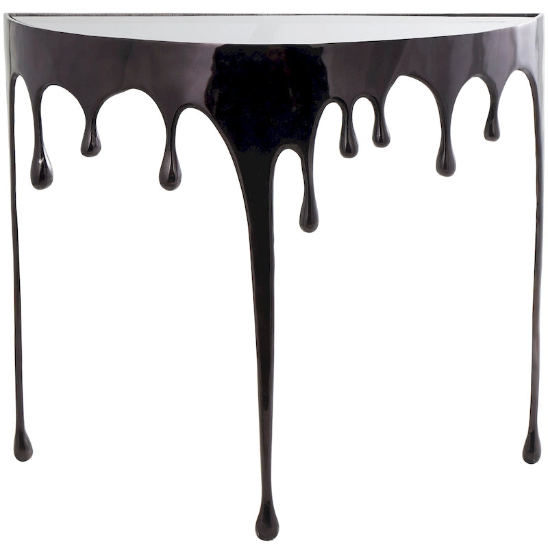 Table d'appoint Drip en aluminium avec plateau en verre
