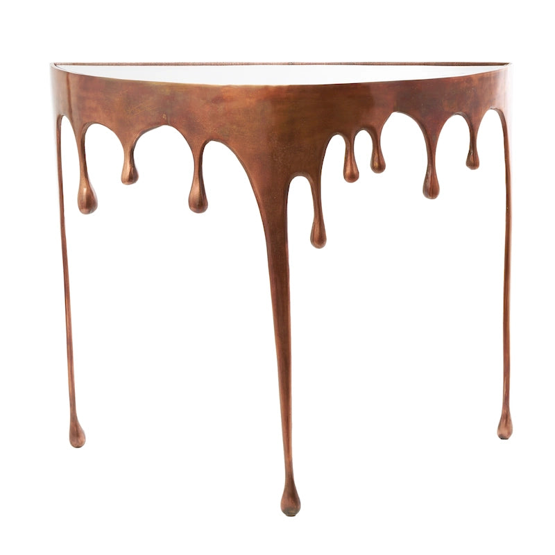 Table d'appoint Drip en aluminium avec plateau en verre