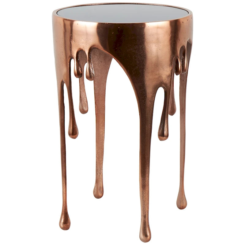 Table d'appoint Drip en aluminium avec plateau en verre
