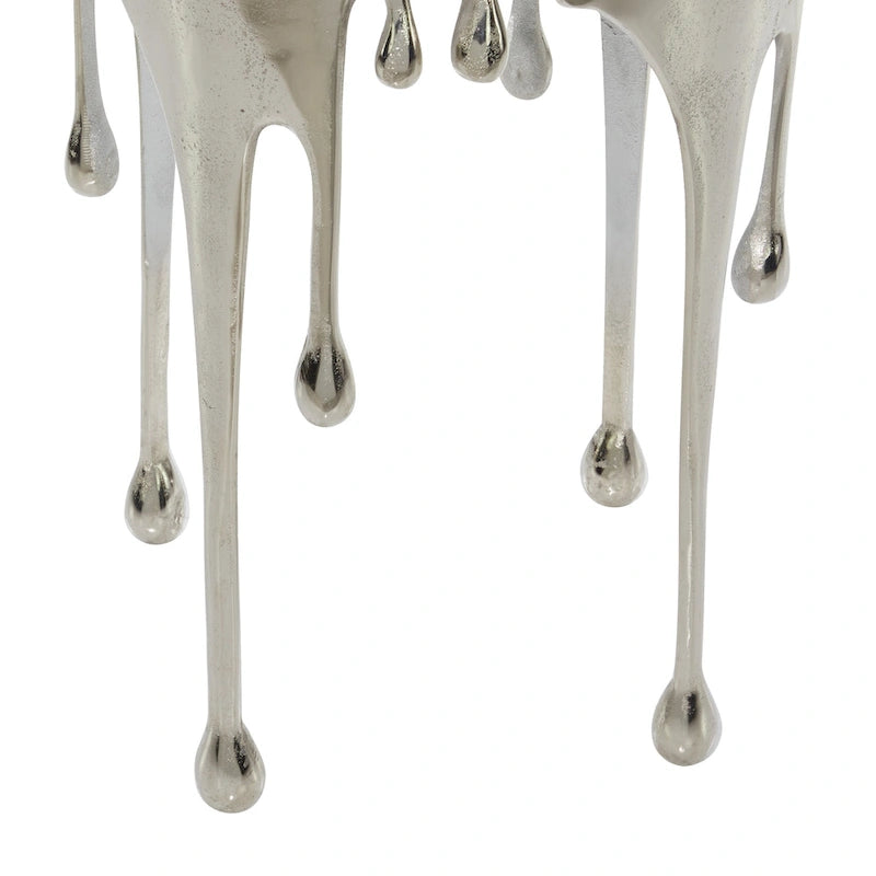 Table d'appoint Drip en aluminium avec plateau en verre