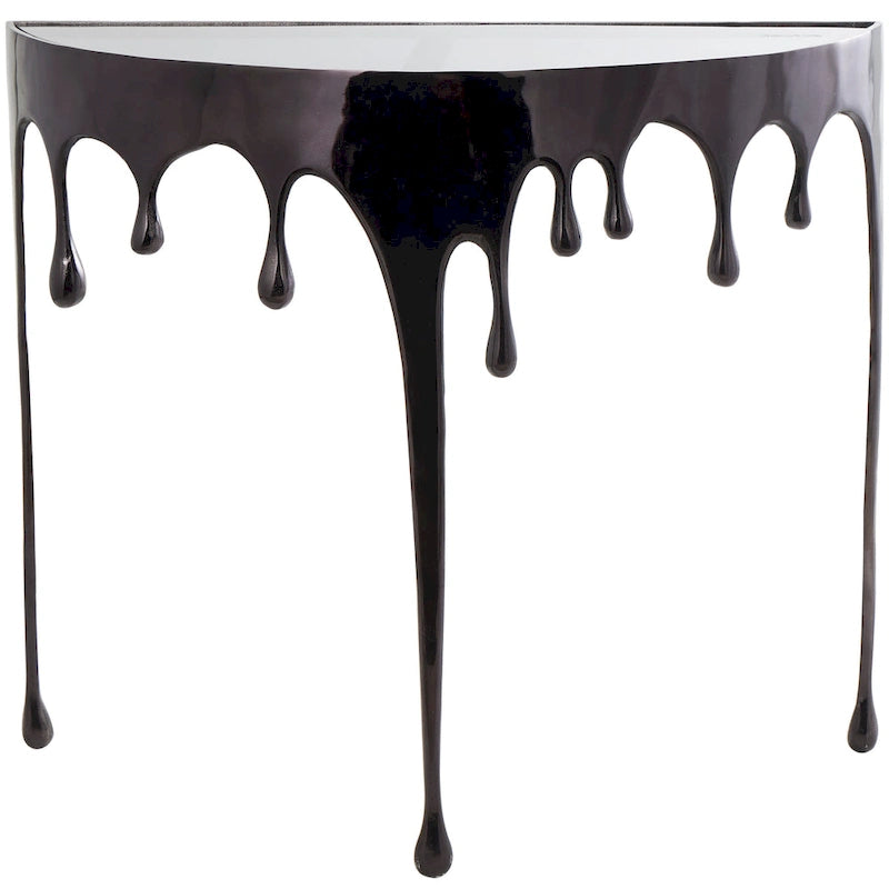 Table d'appoint Drip en aluminium avec plateau en verre