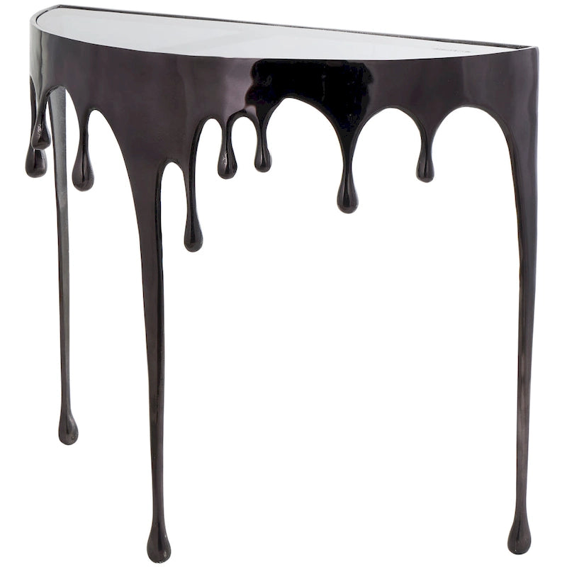 Table d'appoint Drip en aluminium avec plateau en verre