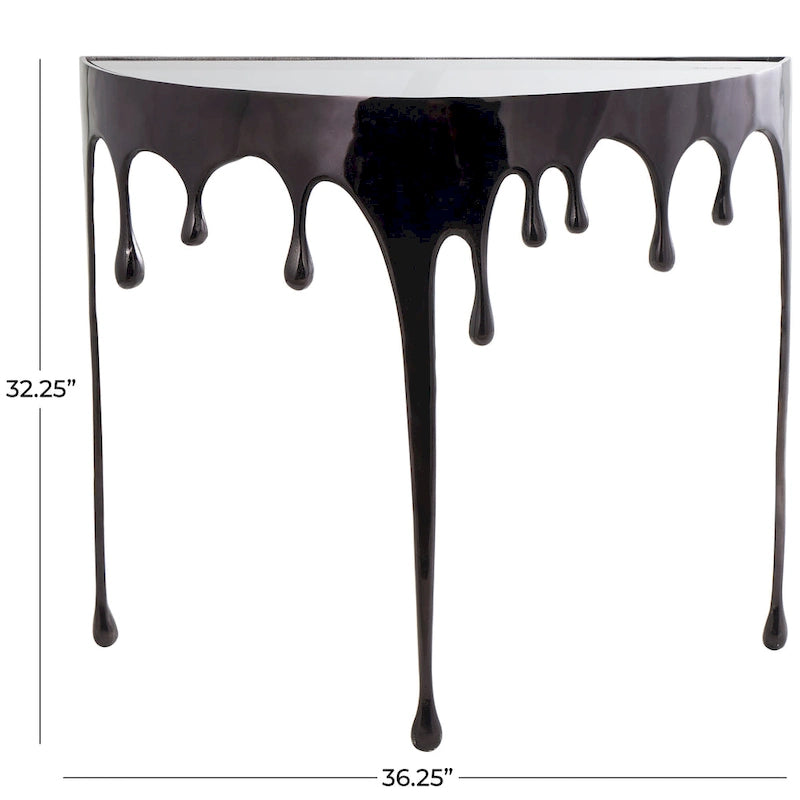 Table d'appoint Drip en aluminium avec plateau en verre