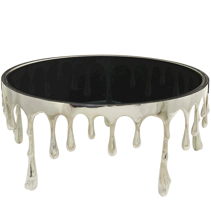 Table d'appoint Drip en aluminium avec plateau en verre