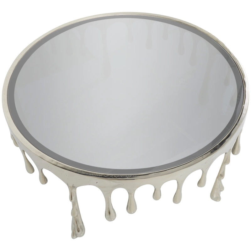 Table d'appoint Drip en aluminium avec plateau en verre