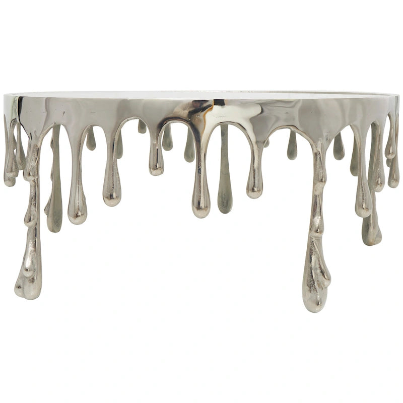 Table d'appoint Drip en aluminium avec plateau en verre