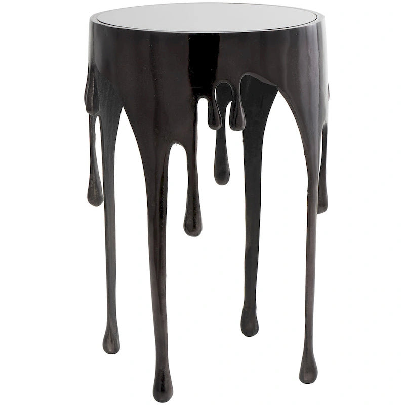 Table d'appoint Drip en aluminium avec plateau en verre