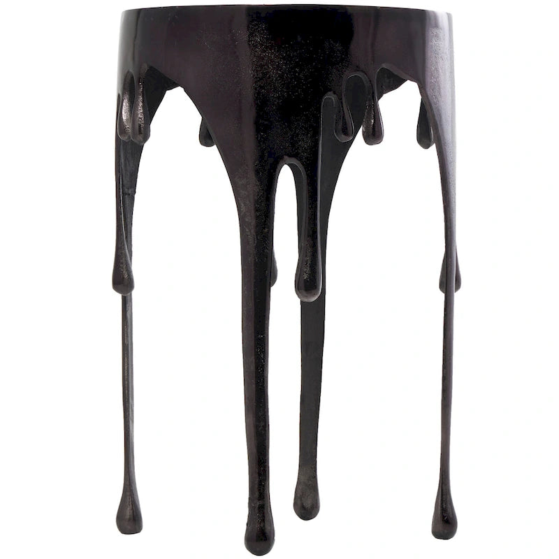 Table d'appoint Drip en aluminium avec plateau en verre