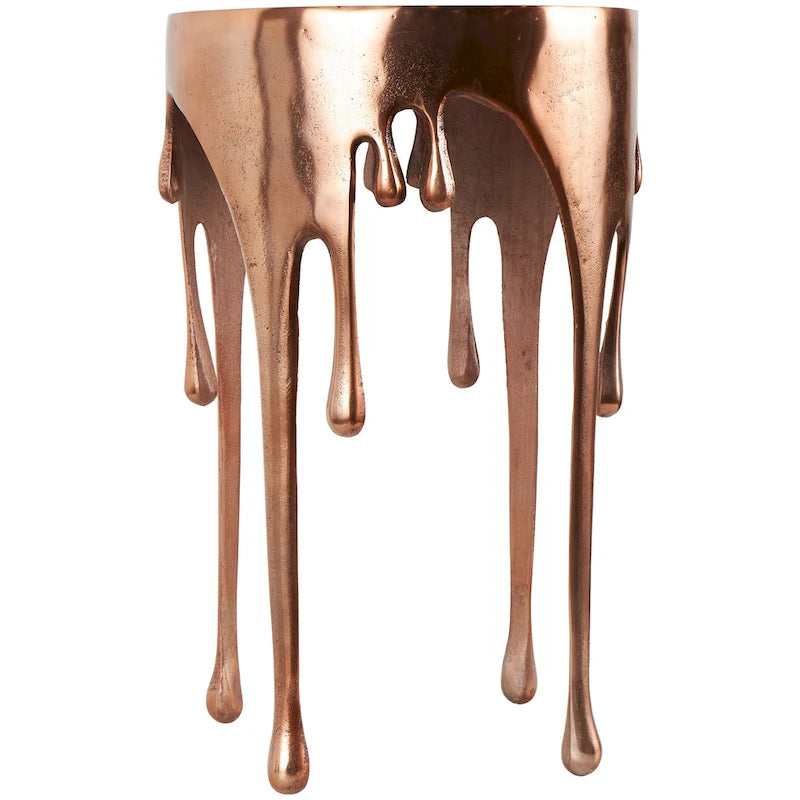 Table d'appoint Drip en aluminium avec plateau en verre