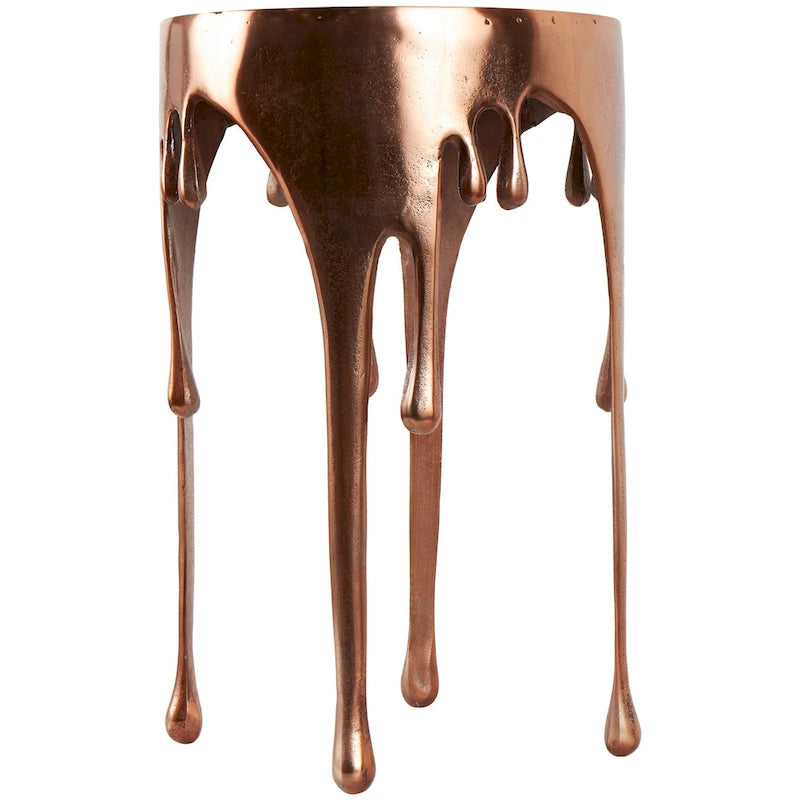 Table d'appoint Drip en aluminium avec plateau en verre