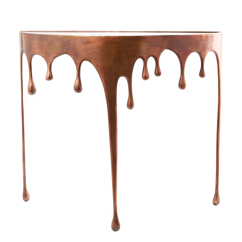 Table d'appoint Drip en aluminium avec plateau en verre