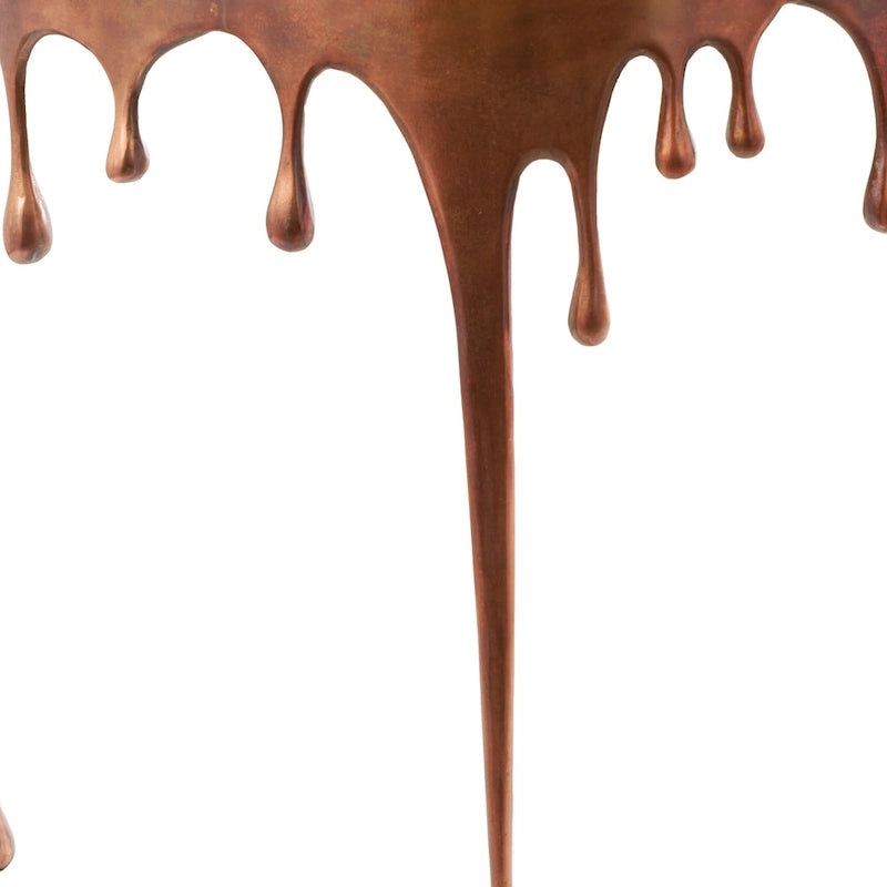 Table d'appoint Drip en aluminium avec plateau en verre