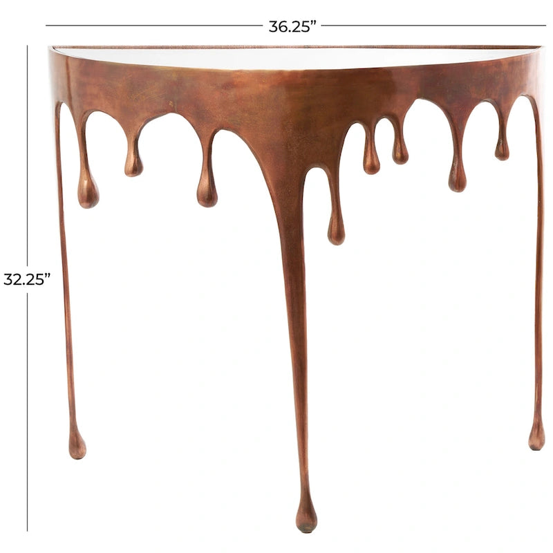 Table d'appoint Drip en aluminium avec plateau en verre