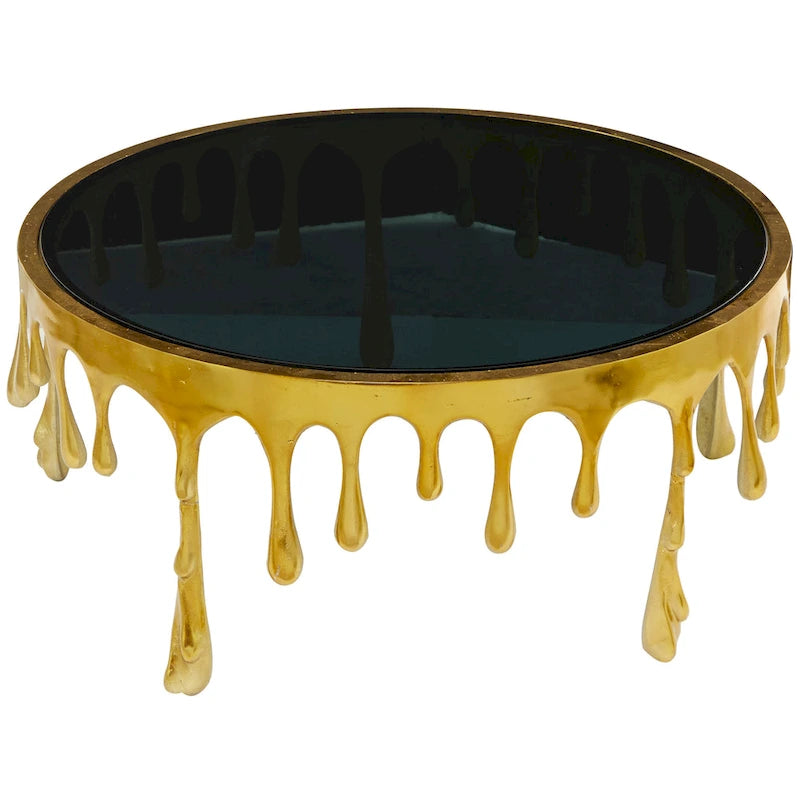 Table d'appoint Drip en aluminium avec plateau en verre
