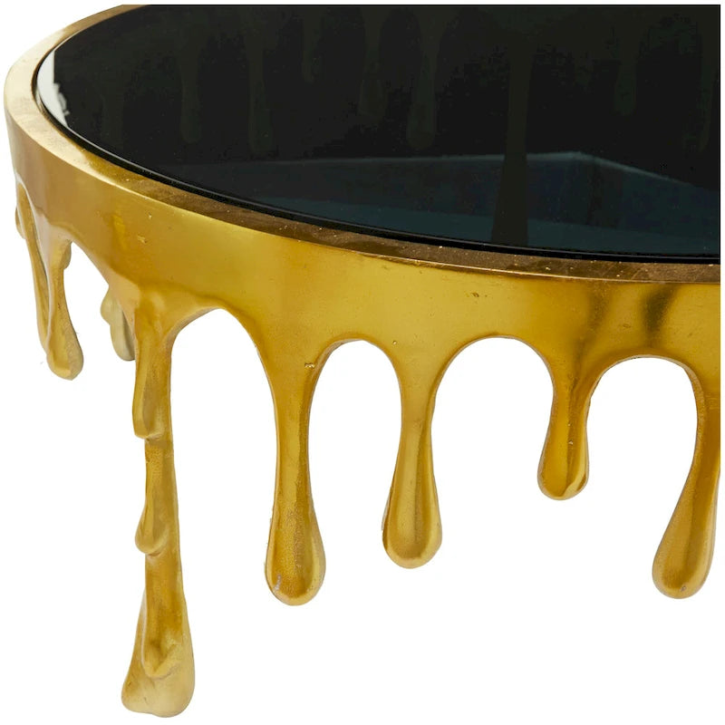 Table d'appoint Drip en aluminium avec plateau en verre