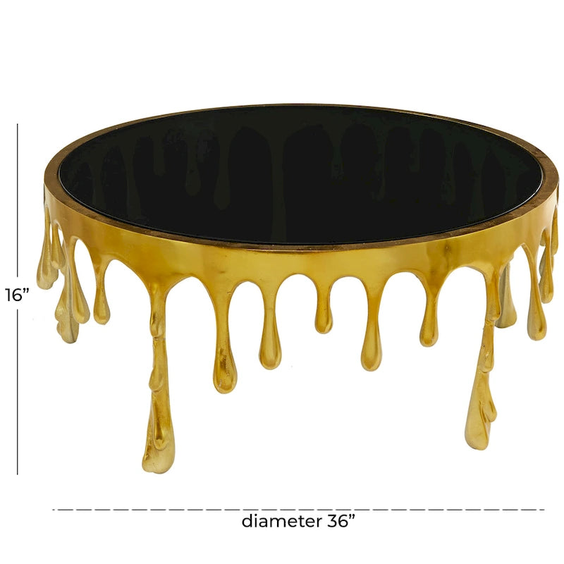 Table d'appoint Drip en aluminium avec plateau en verre