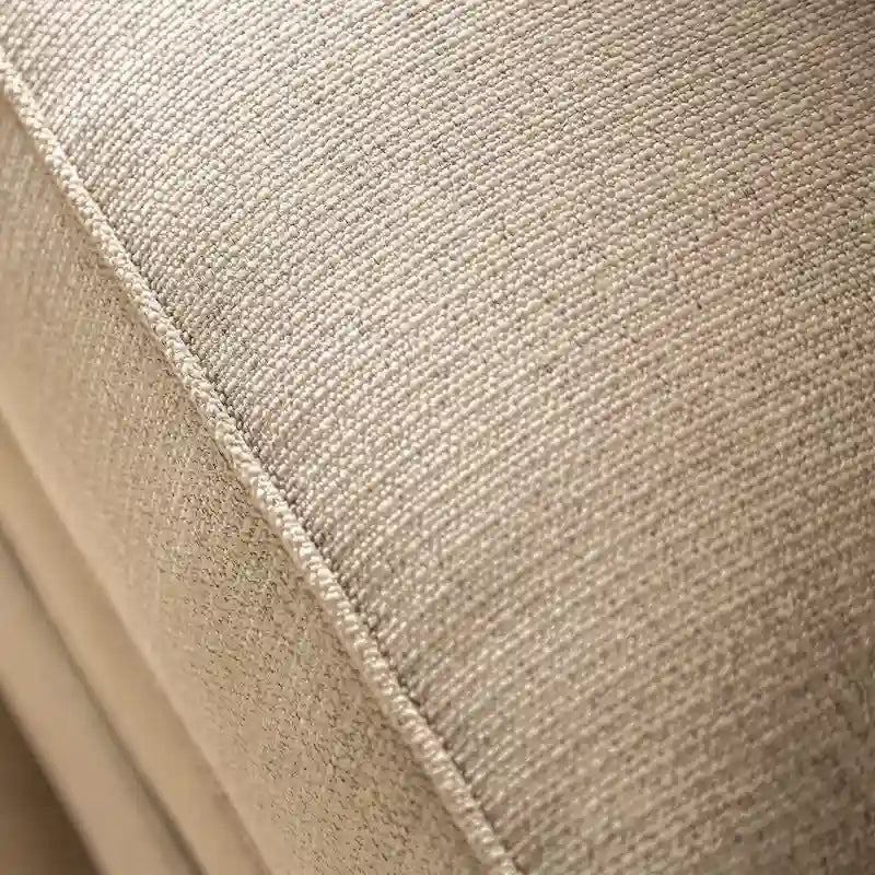 Causeuse de transition en chenille beige avec clous décoratifs