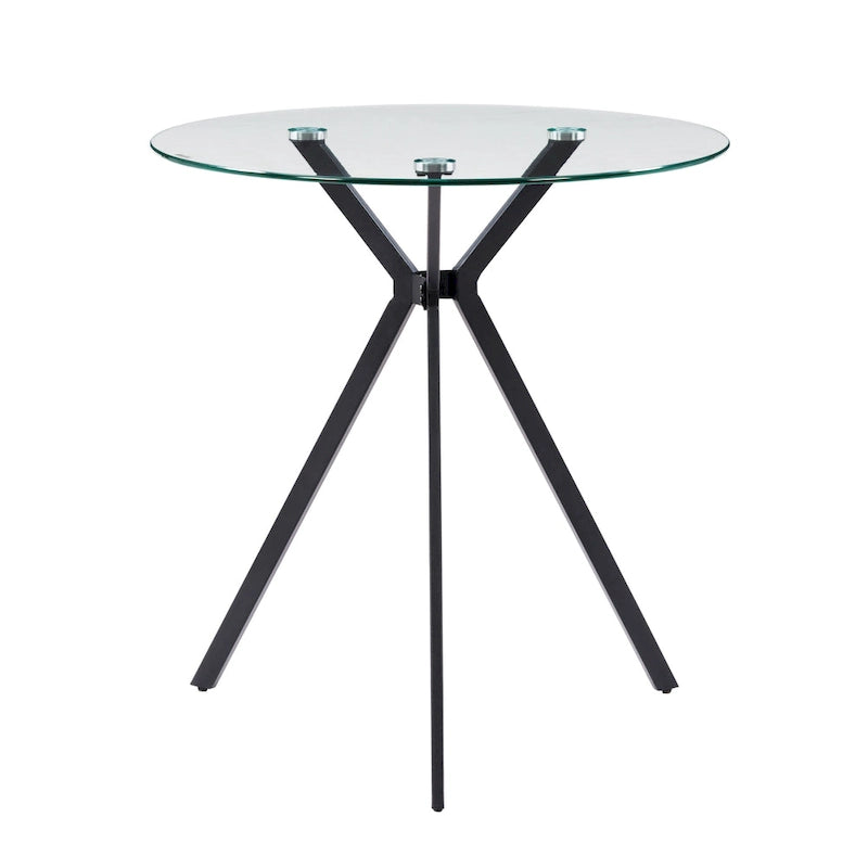 Table de salle à manger bistro en verre