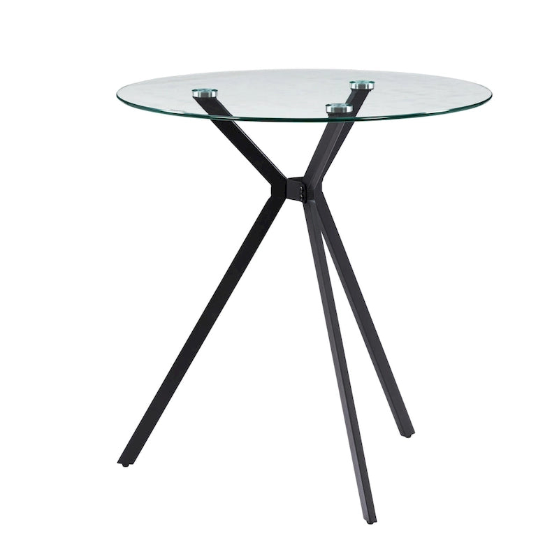 Table de salle à manger bistro en verre