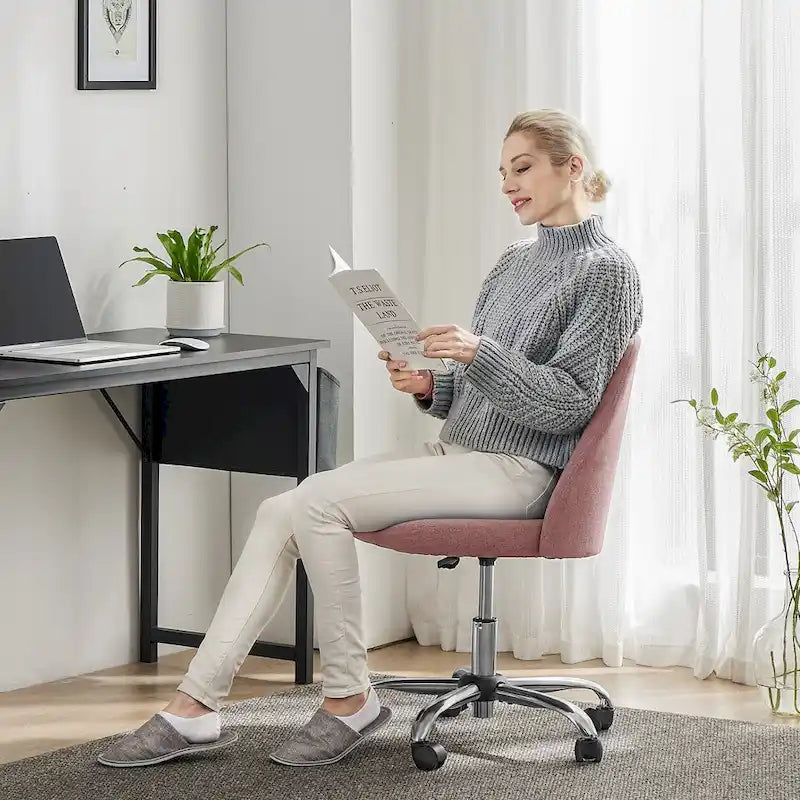 Chaise de bureau pivotante réglable avec roulettes