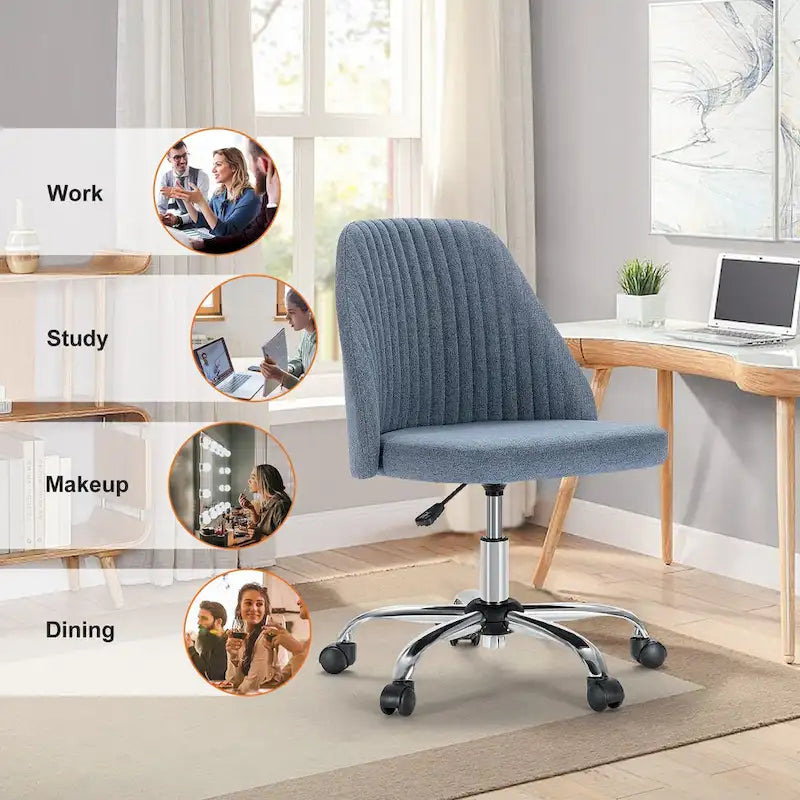 Chaise de bureau pivotante réglable avec roulettes