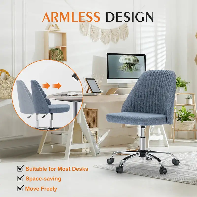 Chaise de bureau pivotante réglable avec roulettes