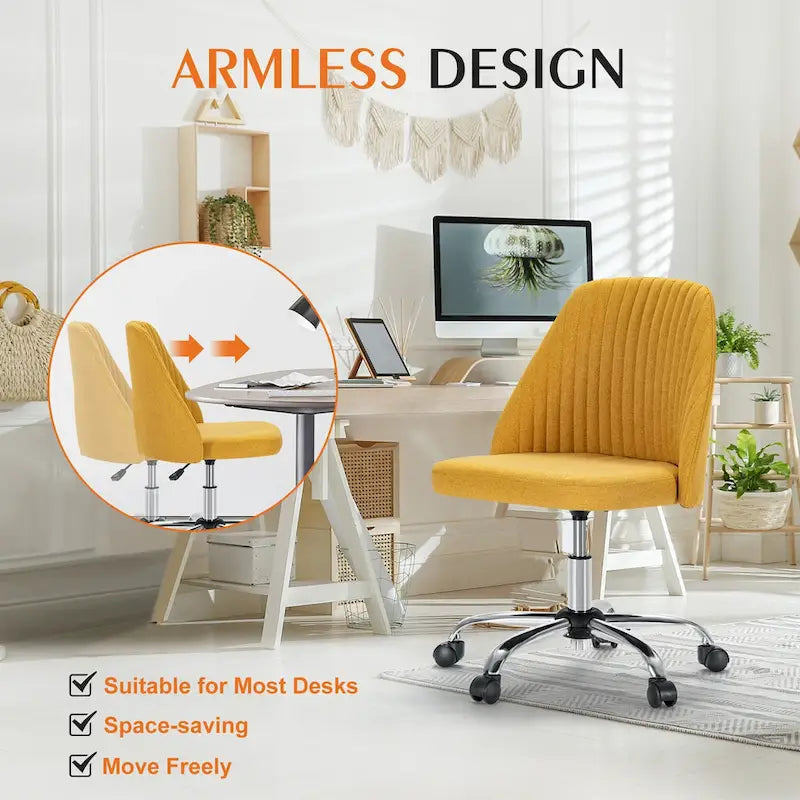 Chaise de bureau pivotante réglable avec roulettes