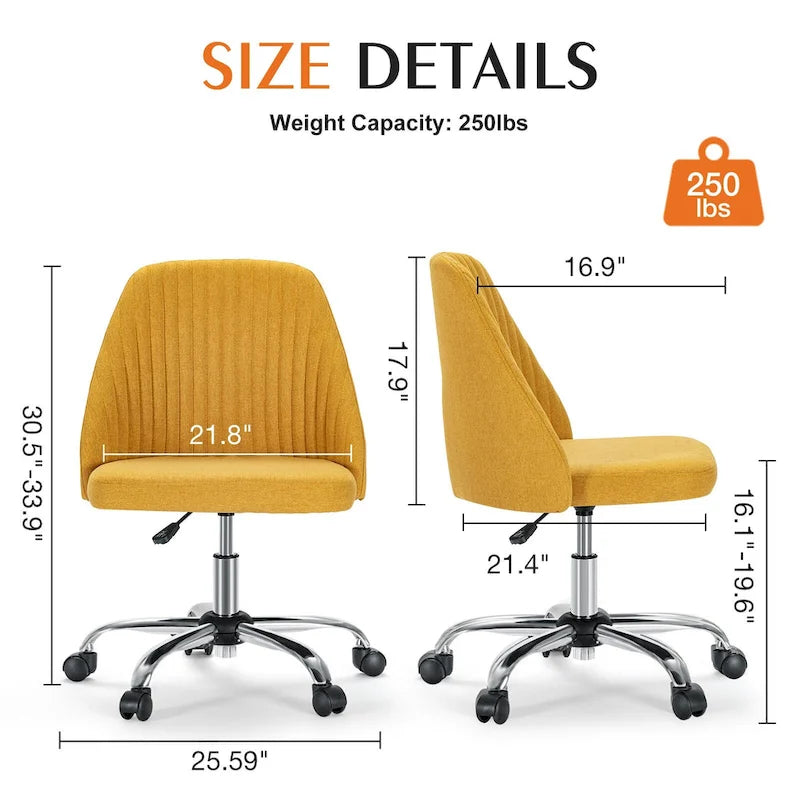 Chaise de bureau pivotante réglable avec roulettes