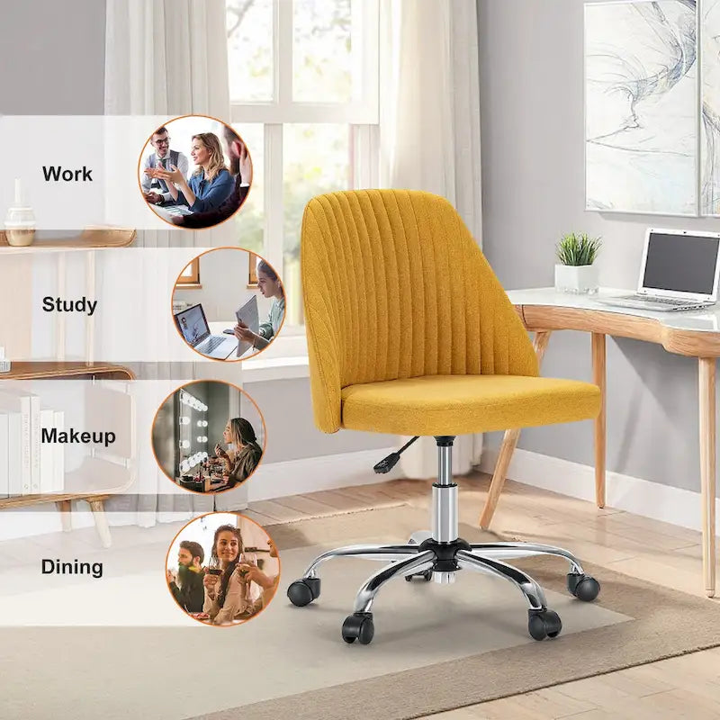 Chaise de bureau pivotante réglable avec roulettes