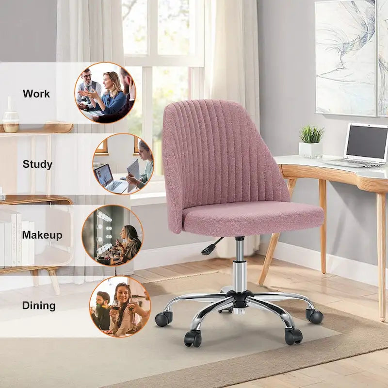 Chaise de bureau pivotante réglable avec roulettes