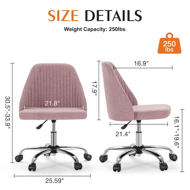 Chaise de bureau pivotante réglable avec roulettes