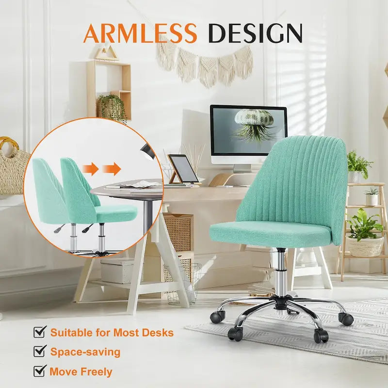 Chaise de bureau pivotante réglable avec roulettes