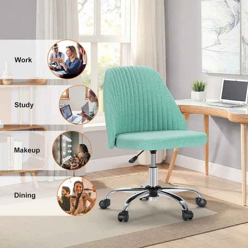 Chaise de bureau pivotante réglable avec roulettes