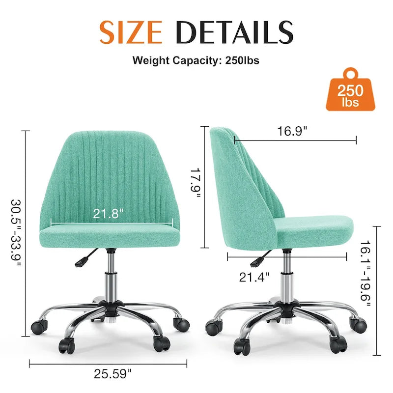 Chaise de bureau pivotante réglable avec roulettes