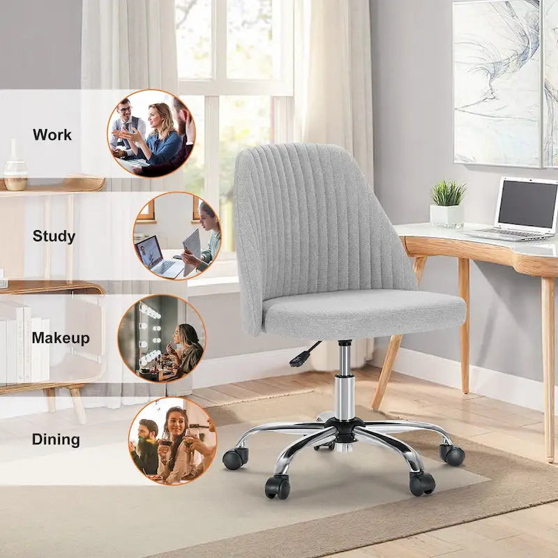 Chaise de bureau pivotante réglable avec roulettes