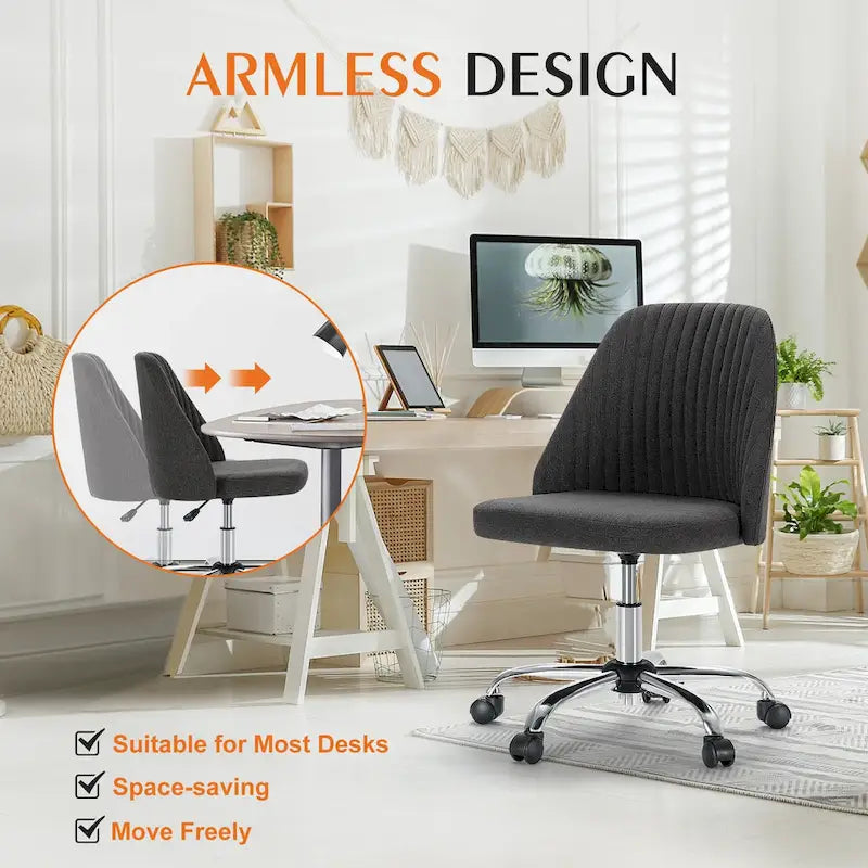 Chaise de bureau pivotante réglable avec roulettes