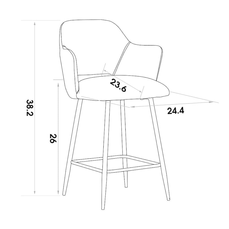Chaise de salle à manger moderne en velours avec pieds en métal